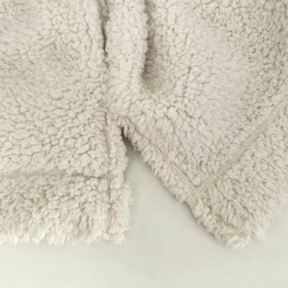 Aerie snap Sherpa pullover oversized sweater cream women’s size XL x large - Picture 7 of 11